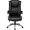 Кресло BN_Dt_EChair-561 TR рец. кожа черная, хром