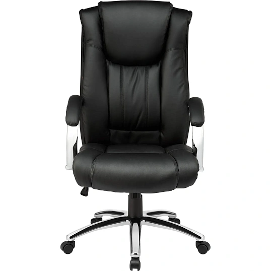 Кресло BN_Dt_EChair-561 TR рец. кожа черная, хром