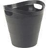 Корзина для мусора офисная 12л пластик, черная с ручками Uniplast КХУ-10