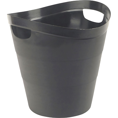 Корзина для мусора офисная 12л пластик, черная с ручками Uniplast КХУ-10