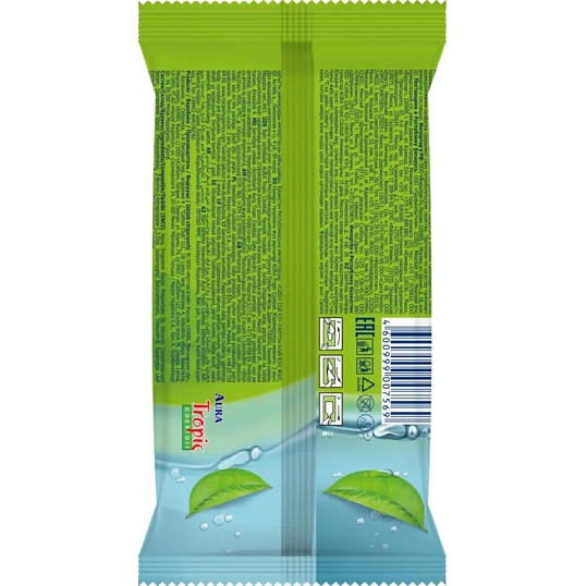 Салфетки влажные освежающие AURA TROPIC COCKTAIL  pocket-pack 15шт КК/110