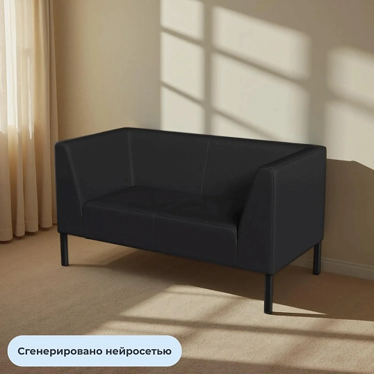 Диван MV_Комус Мебель_Bonus 2-мест. (Rt2) к/з Or.16/Ec.3001 черн