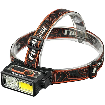 Фонарь налобный FOCUSray 1327 акку 18650 1200мАН 200 люмен,цифровой дисплей