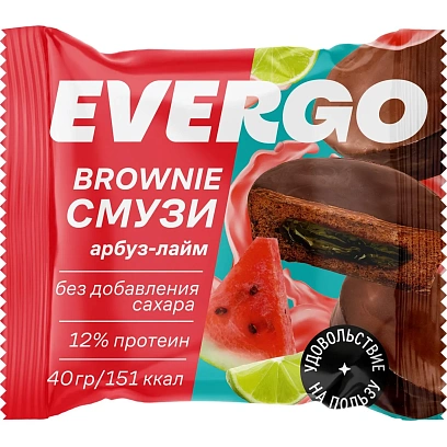 Пирожное Брауни EVERGO Кейк Смузи со вкусом арбуз-лайм 320г