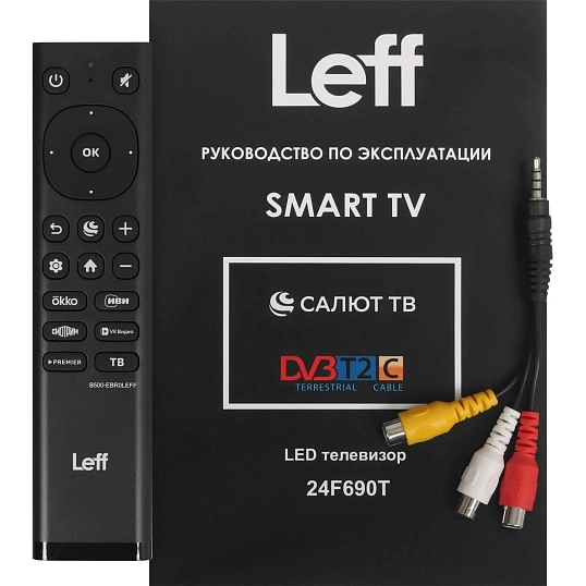 Телевизор Leff 24F690T, FHD, смарт (Салют ТВ)