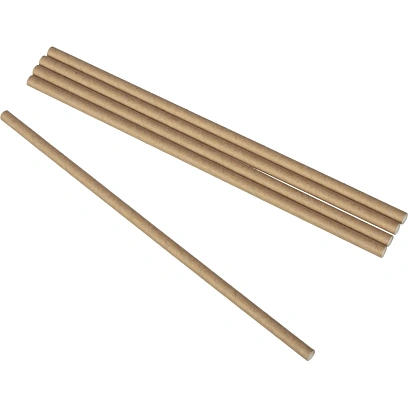 Трубочки для коктейля  бумажная крафт 205мм, d-6мм, в инд. упак. 1500шт/кор