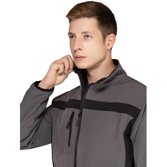 Куртка муж демисезонная софтшел LULEA cер/черн р.XL (арт.LULE2GRXG)