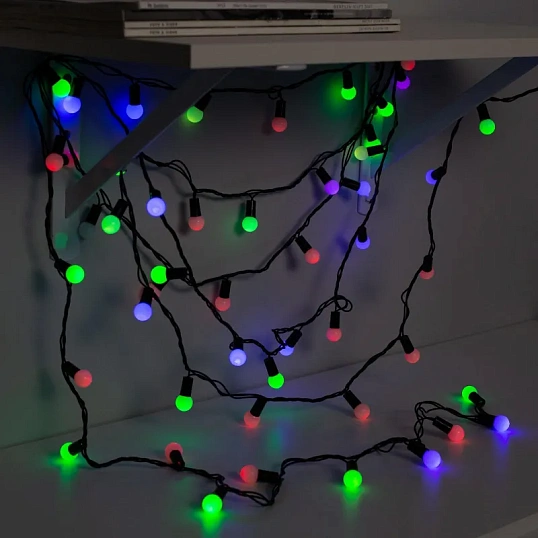 Гирлянда светодиодная Нить 20мШарики 1.5 см, IP44, 200LED, 220 В 671568