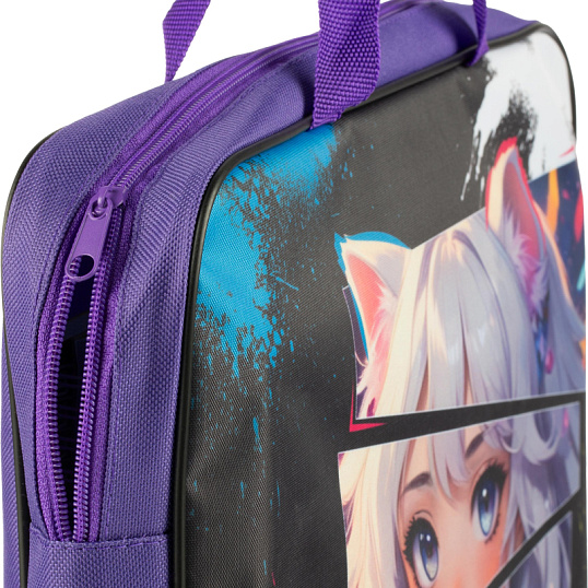 Папка школьника А4 с ручками ШИРОКАЯ,ПШ-11,ДЕВУШКА С УШКАМИ 2025