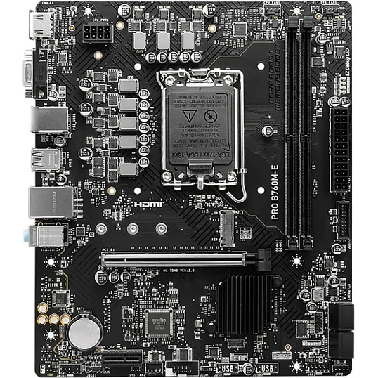 Материнская плата MSI PRO B760M-E, s1700, Intel B760, 2xDDR5, mATX