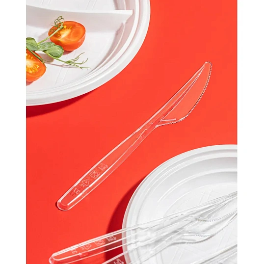 Нож одноразовый Комус прозрачный, 18 см, ПС 50шт./уп