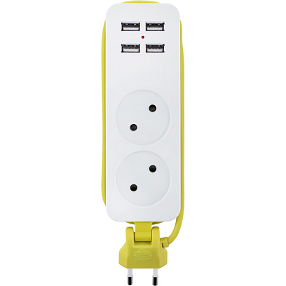 Удлинитель СТАРТ  С/У S 2x1- 4 USB A 10А/2,2кВт, 4xUSB-A