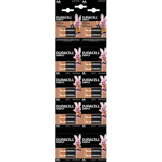 Батарейка Duracell LR6-2BL BASIC AA (20шт в упак)Б0051815