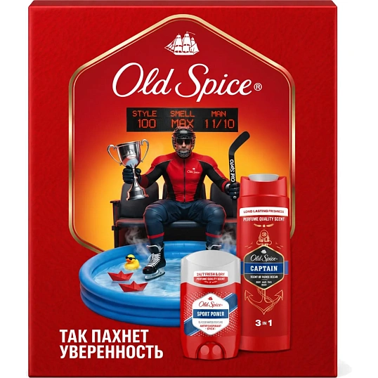 Подарочный набор OLDSPICEтверд антипер SP 50мл+Гельд/д+шампCaptain250мл