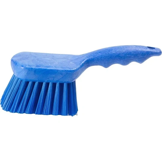Щетка HACCPER с короткой ручкой для мытья и оттирки, жесткая, синяя 864001B