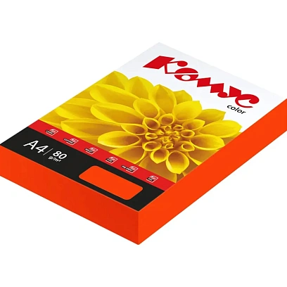Бумага цветная Комус Color (шафран интенсив), 80г, А4, 500 л.