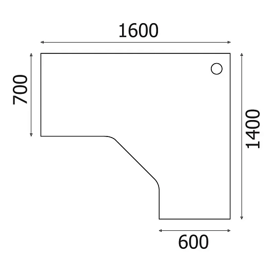 Стол угловой Этюд Т20.34 (045,046,306) правый бук 55 1600х1400