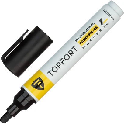 Маркер лаковый TOPFORT Paint 6 мм черный
