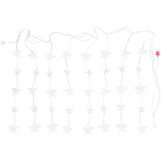 Гирлянда светодиодная Бахр 2.4x0.9м Звездоч,IP20,186LED,бел,8реж 4356974