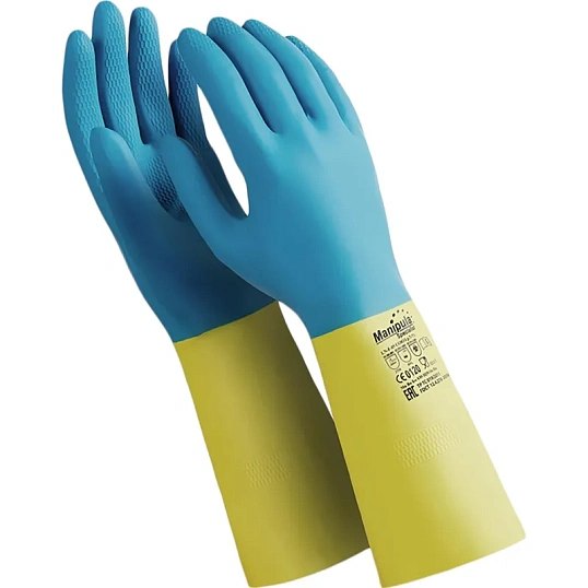 Перчатки латекс/неопрен Manipula Союз (LN-F-05/СG-971) р-р 7-7,5,ПС