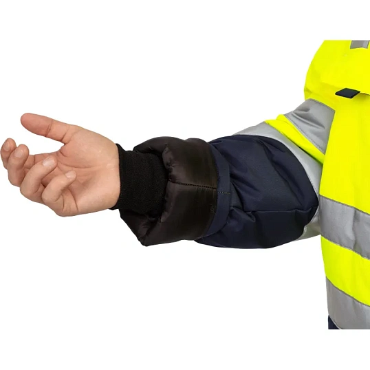 Куртка зимняя мужская зс04-КУ 48-50/182-188 флуоресц.жёлтый/син