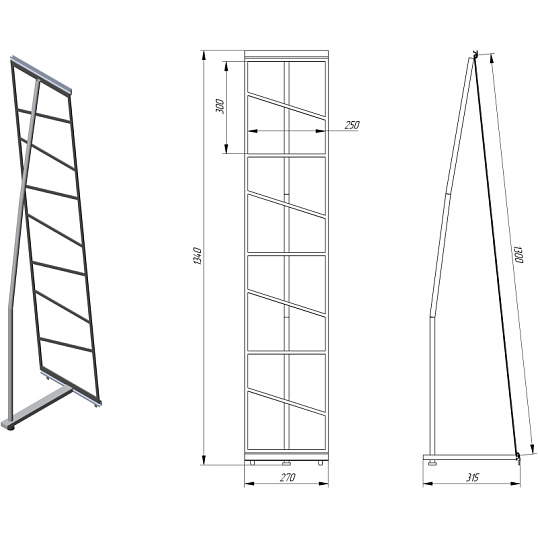 Буклетница напольная Attace Сеть 4карман А4 складная для печатной продукции