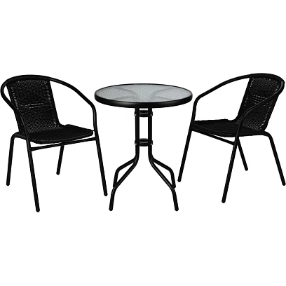 Набор мебели BN_UH_Комус Мебель Patio Стол +2 стул черный