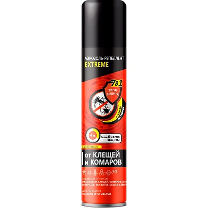 Средство от насекомых Репеллент аэрозоль EXTREME 7в1 от комар и клещ 150мл