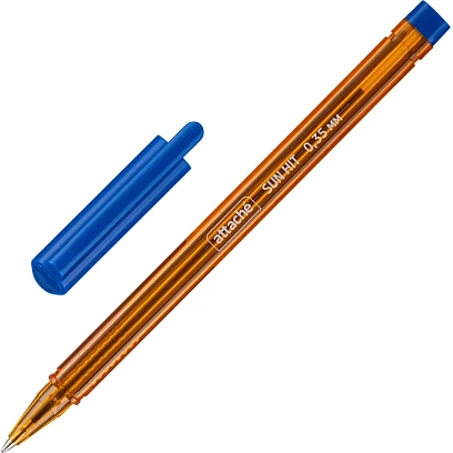 Ручка шариковая неавтомат. Attache Sun Hit,3гран,масл,син,0,35,оранж,Россия