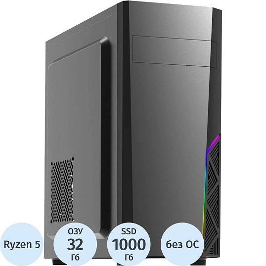 Системный блок Bigtech 5NG (R5 7600X B650,32Gb, 2x1Tb,5060 Ti,750W,No OS)
