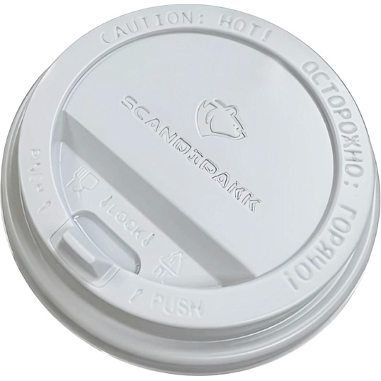 Крышка для стакана пластиковая с клапаном D=80мм, бел.,1000 шт/кор
