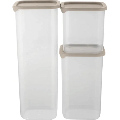 Набор банок Vanilla (0,8л + 1,2л + 1,9л) с гибкой крышкой латте