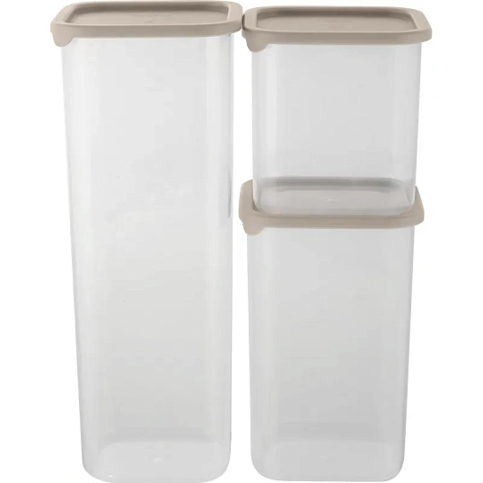 Набор банок Vanilla (0,8л + 1,2л + 1,9л) с гибкой крышкой латте