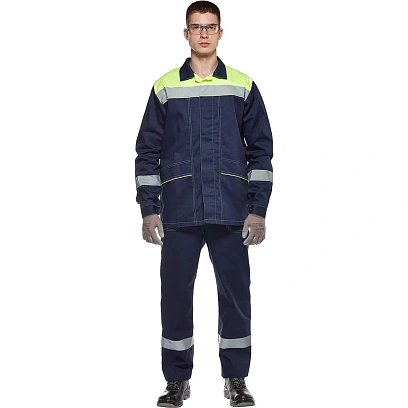 Костюм рабочий летний муж л35-КПК син/лимон (р.64-66) 182-188