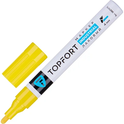 Маркер лаковый TOPFORT Industrial 4 мм желтый