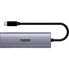 Разветвитель USB RAPOO 5в1 USB-C toPD+HDMI+2xUSB3.0,C сереб(13240)XD51-SGRY