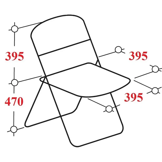 Стул складной  каркас серебр,обивка кожзам черный РС 04