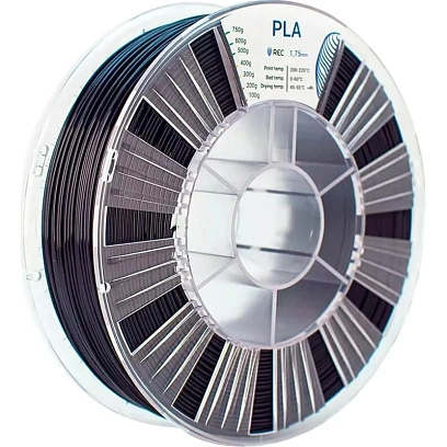 Катушка PLA пластик REC 1.75мм черный