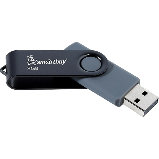 Флеш-память Smartbuy UFD 2.0 8GB Twist Black-Grey (SB008GB2TWK)