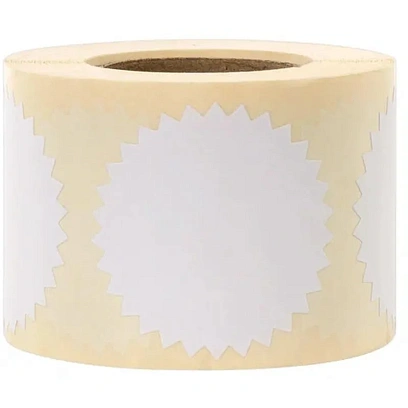 Этикетка для опечатывания документов ЗВЕЗДОЧКА, 55 мм, 500 шт/рул, Белый