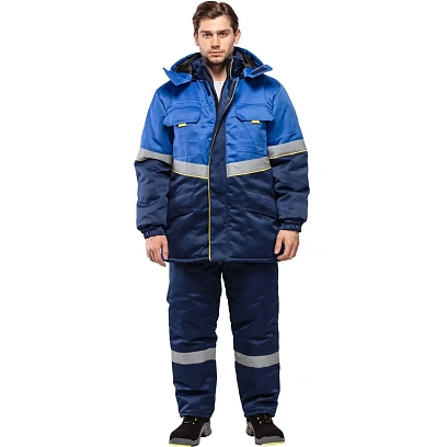 Куртка рабочая зимняя муж з43-КУ син/вас (р.60-62) 170-176 (серия З)