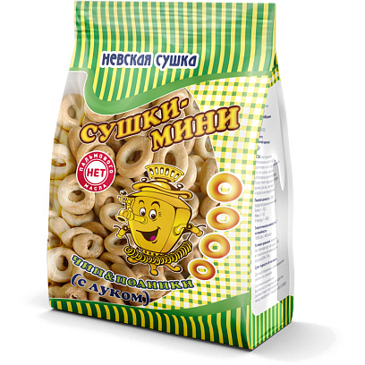 Сушки мини Невская Сушка Чип & Полинка с луком, 200г