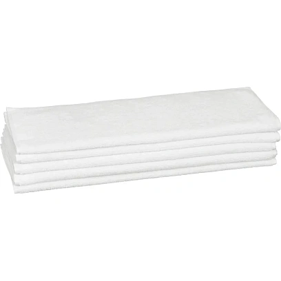 Полотенце Luscan махровое 50х70, 450 гр/м2, Oтель белый, Турция, 5 шт/уп