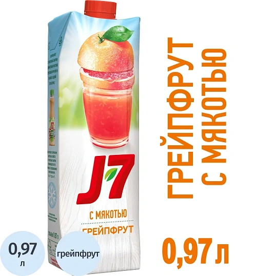 Нектар J7 Грейпфрут с мякотью, 0,97л
