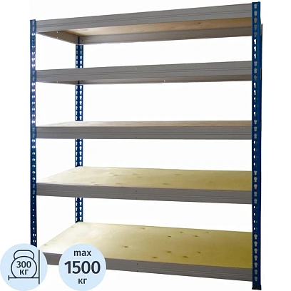 Стеллаж металлический MZ_МКФ15615-2.5   груз. 5 полок 1525х610х2500