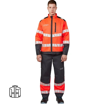 Куртка летняя мужская Равелин красн./графит (р.48-50) 194-200