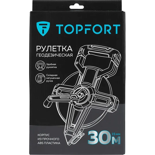 Рулетка геодезическая TOPFORT Geo 30 м х 15 мм (2019141)