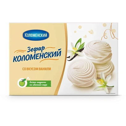 Зефир Коломенский со вкусом ванили, 250г, 1348