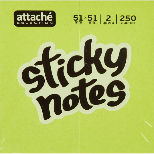 Стикеры Attache Selection миникуб 51х51, зеленый 250 л