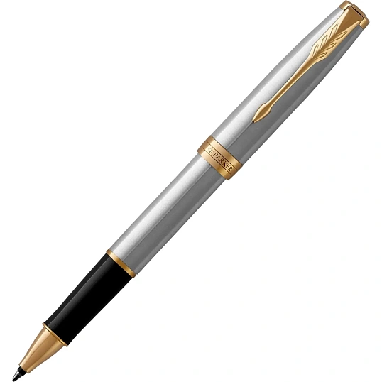 Роллер Parker Sonnet Stainless Steel GT 0,7мм, черный, подар.кор, 1931506